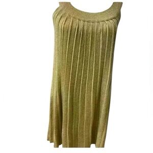 Womens Gold Shimmer Sleeveless Mini Flowing Shimmering Dress‎ Comfortable Sexy M